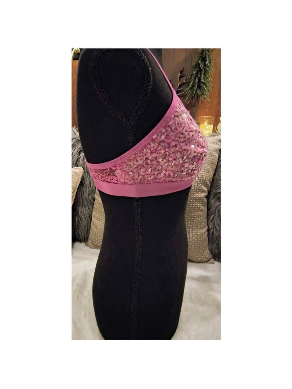 PINK Victoria's Secret Sequined Bralette - Picture 2 of 5